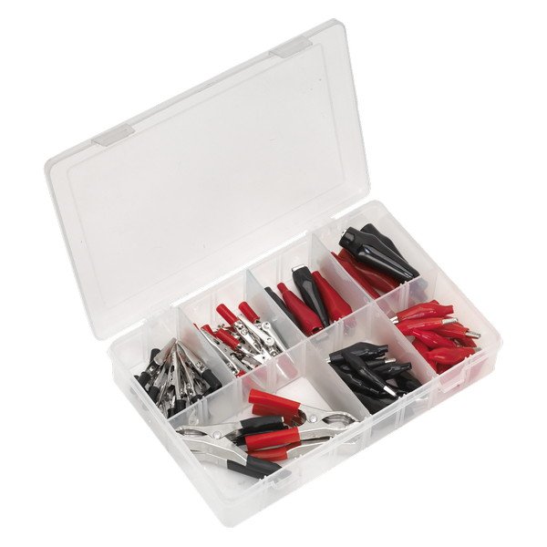 Sealey Crocodile Clip Assortment 60pc - Black & Red (5054630430282) AB023CA