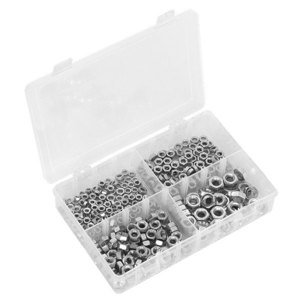 Sealey Steel Nut Assortment M5- M10 370pc (5054630430534) AB028SN