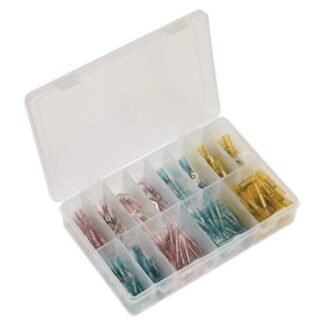 Sealey Adhesive Lined Heat Shrink Terminal Assortment 142pc - Blue, Red & Yellow (5054511016925) AB037HT