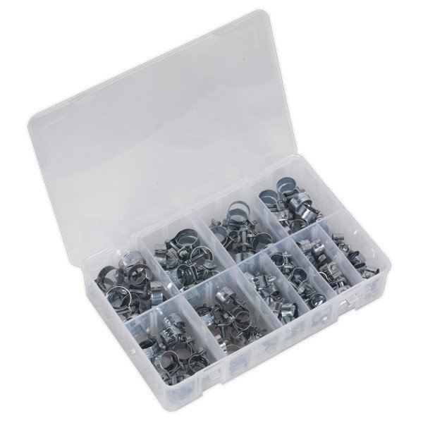 Sealey Mini Hose Clip Assortment 100pc (5054511022780) AB042MH