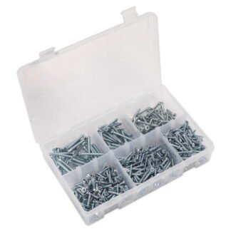 Sealey Zinc Plated Self- Tapping Countersunk Pozi Screw Assortment 510pc - DIN 7982 (5054511053425) AB062STCS