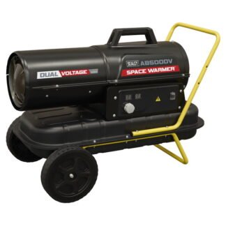 Sealey Dual Voltage Kerosene/Diesel Space Warmer® Heater with Wheels 50,000Btu/hr (5054630539480) AB500DV