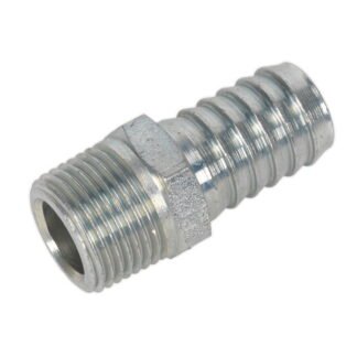 Sealey PCL Screwed Tailpiece Male 3/8IN BSPT - 1/2IN Hose - Pack of 5 (5024209609241) AC42