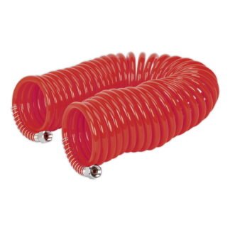 Sealey PU Coiled Air Hose with 1/4IN BSP Unions 10m x 6mm (5054511537000) AH10C/6