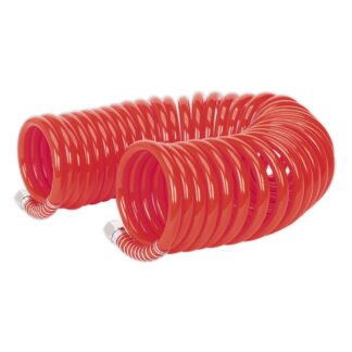 Sealey PU Coiled Air Hose with 1/4IN BSP Unions 10m x 8mm (5054511538663) AH10C/8