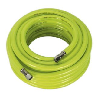 Sealey High- Visibility Air Hose with 1/4IN BSP Unions 15m x 8mm (5054511024531) AHFC15