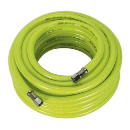 Sealey High- Visibility Air Hose with 1/4IN BSP Unions 15m x 8mm (5054511024531) AHFC15