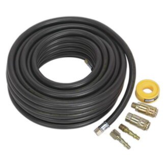 Sealey Air Hose Kit with Connectors 15m x 8mm (5051747798199) AHK01