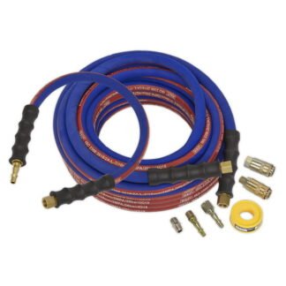 Sealey Extra- Heavy- Duty Air Hose Kit with Connectors 15m x 10mm (5051747800038) AHK02