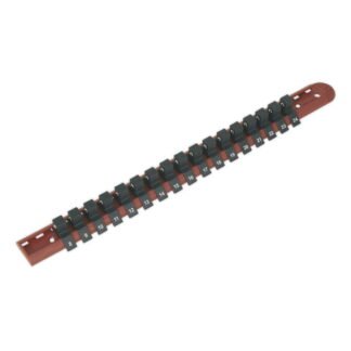 Sealey Premier Socket Retaining Rail with 17 Clips 1/2IN Sq Drive (5024209797252) AK1217