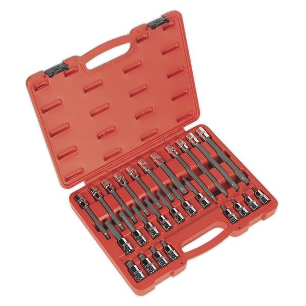 Sealey Premier Spline Socket Bit Set 1/2IN Sq Drive 26pc (5024209709132) AK2195