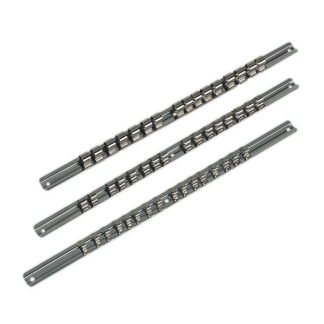 Sealey Premier Socket Retaining Rail Set 1/4IN , 3/8IN & 1/2IN Sq Drive 3pc (5024209096836) AK270