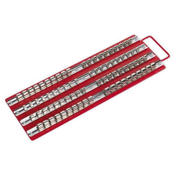 Sealey Premier Socket Rail Tray 1/4IN , 3/8IN & 1/2IN Sq Drive - Red (5024209534284) AK271