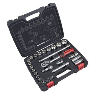 Sealey Premier Lock- On™ Socket Set 1/2IN Sq Drive 26pc (5054630440755) AK27482