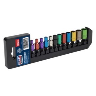 Sealey Premier Multi- Coloured Socket Set 1/4IN Sq Drive 12pc (5054630429569) AK282