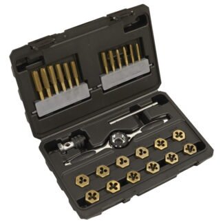 Sealey Premier Hexagonal Tap & Die Set 26pc Hexagonal - Imperial - Titanium Coated (5054630466779) AK3026IMP
