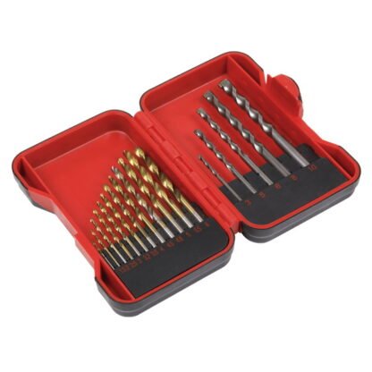 Sealey HSS/Masonry Drill Bit Set 17pc (5054630011580) AK3717TCM