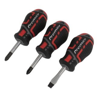 Sealey Premier GripMAX® Stubby Screwdriver Set 3pc (5054511874778) AK4328
