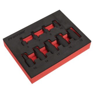 Sealey Premier Low Profile Hex Impact Socket Bit Set 1/4IN & 3/8IN Sq Drive 9pc (5054511827248) AK5525