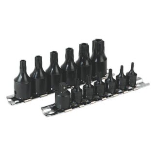 Sealey Premier TRX- Star* Security Socket Bit Set 1/4IN & 3/8IN Sq Drive 13pc (5024209625357) AK5585