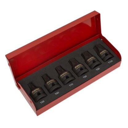 Sealey Premier TRX- Star* Impact Socket Bit Set 1/2IN Sq Drive 6pc (5051747594302) AK5607