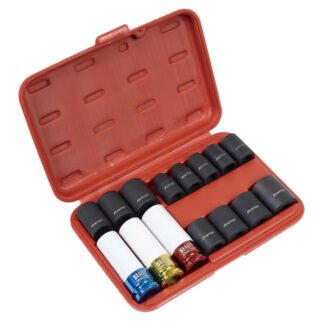Sealey Premier Impact Socket & Wheel Nut Removal Set 1/2IN Sq Drive 15pc (5054630369179) AK5615M