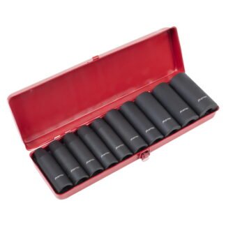 Sealey Premier Deep Impact Socket Set 1/2IN Sq Drive 10pc (5054630374951) AK58/11M