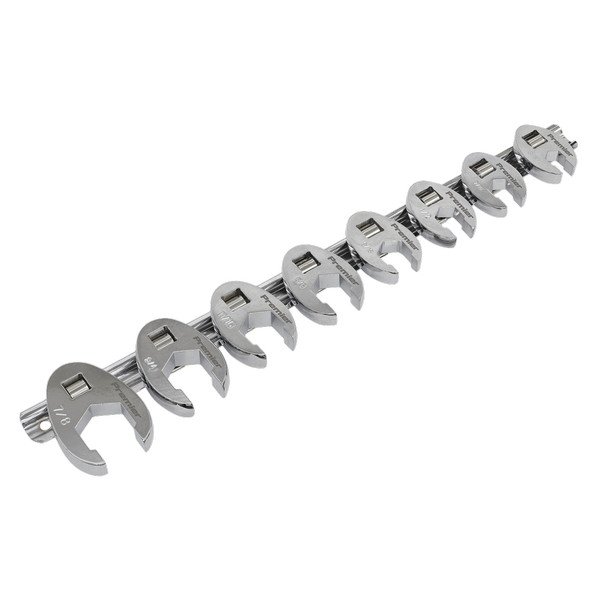 Sealey Premier Imperial Crow s Foot Spanner Set 3/8IN Sq Drive 8pc (5054511678420) AK599