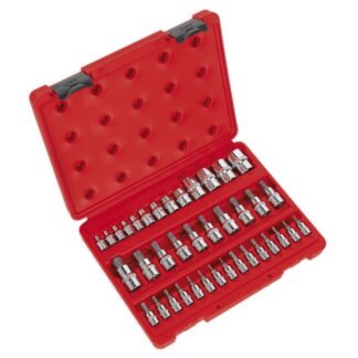Sealey Premier TRX- Star* Socket & Security Socket Bit Set 1/4IN , 3/8IN & 1/2IN Sq Drive 38pc (5051747354494) AK6197