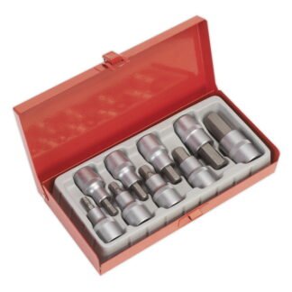 Sealey Premier Hex Socket Bit Set 1/2IN Sq Drive 9pc (5024209239844) AK620