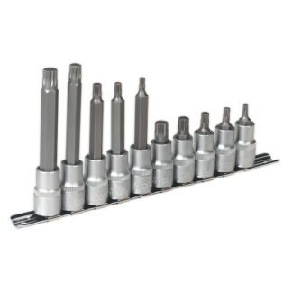 Sealey Premier Spline Socket Bit Set 1/2IN Sq Drive 10pc (5024209672498) AK6215