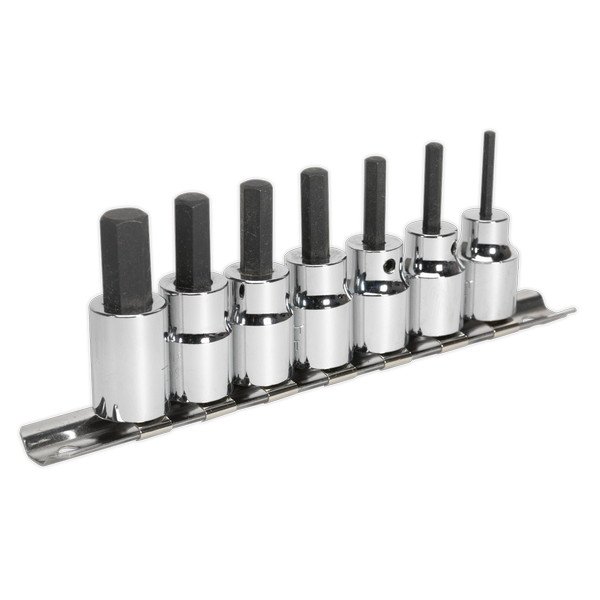 Sealey Premier Hex Socket Bit Set 3/8IN Sq Drive 7pc (5051747693418) AK62253