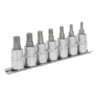 Sealey Premier Ribe Socket Bit Set 3/8IN Sq Drive 50mm 7pc (5051747472167) AK6232