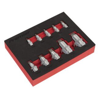 Sealey Premier Stubby Hex Socket Bit Set 1/4IN , 3/8IN & 1/2IN Sq Drive 10pc (5054511557992) AK6244