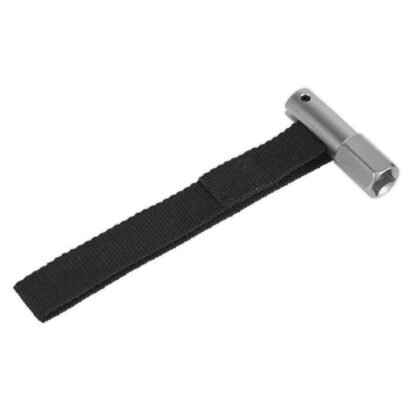 Sealey Oil Filter Strap Wrench 1/2IN Sq Drive 120mm Capacity (5054511474312) AK640