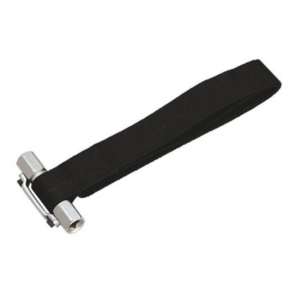 Sealey Oil Filter Strap Wrench 3/8IN & 1/2IN Sq Drive 300mm Capacity (5024209354547) AK6403