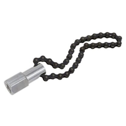 Sealey Oil Filter Chain Wrench 1/2IN Sq Drive 120mm Capacity (5054511510263) AK641