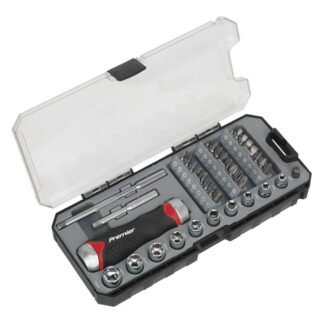 Sealey Premier Fine Tooth Ratchet Screwdriver Socket & Bit Set 38pc (5054511010930) AK64905
