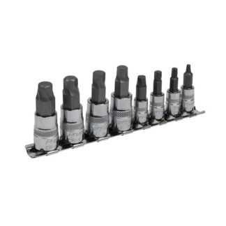 Sealey Premier Lock- On™ Hex Socket Bit Set 1/4IN & 3/8IN Sq Drive 8pc (5054511718584) AK65600