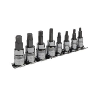 Sealey Premier Imperial Lock- On™ Hex Socket Bit Set 1/4IN & 3/8IN Sq Drive 8pc (5054511718829) AK65602