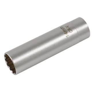 Sealey Spark Plug Socket with Magnetic Retainer 3/8IN Sq Drive 12- Point 14mm (5051747782372) AK6568