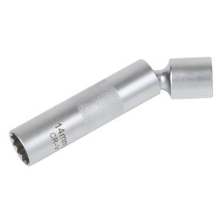 Sealey Spark Plug Socket with Universal Joint 3/8IN Sq Drive 12- Point 14mm (5054630433078) AK6569