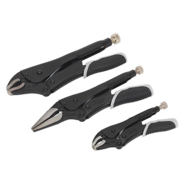Sealey Premier Black Quick Release Locking Pliers Set 3pc (5054511210941) AK6863B