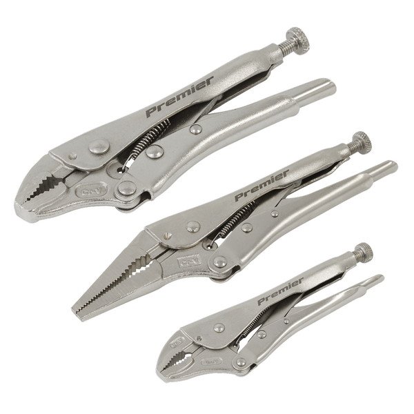 Sealey Premier Locking Pliers Set 3pc (5054630379802) AK6876
