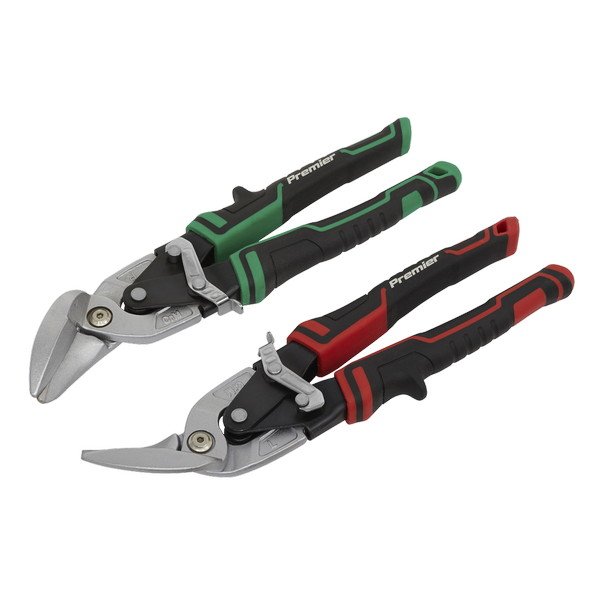 Sealey Premier High Leverage Offset Aviation Tin Snip Set 2pc (5054511894837) AK69072