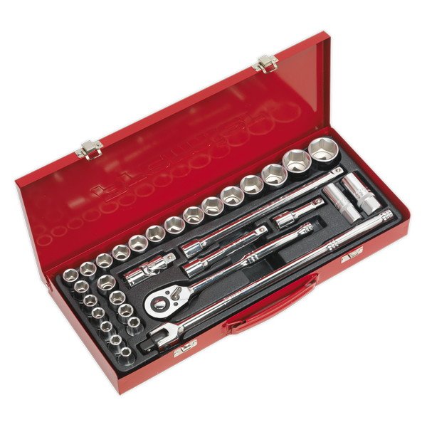 Sealey Premier Metric/Imperial Socket Set 1/2IN Sq Drive 32pc (5024209231756) AK693