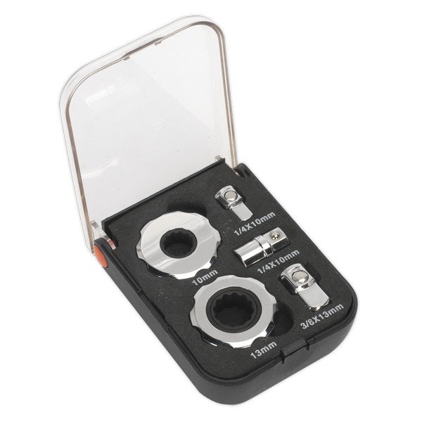 Sealey Premier Palm Ratchet Set 1/4IN & 3/8IN Sq Drive 5pc (5051747513471) AK6959