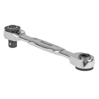 Sealey Micro Ratchet Bit Driver & Wrench 1/4IN Sq & 1/4IN Hex Drive (5054630481192) AK6972