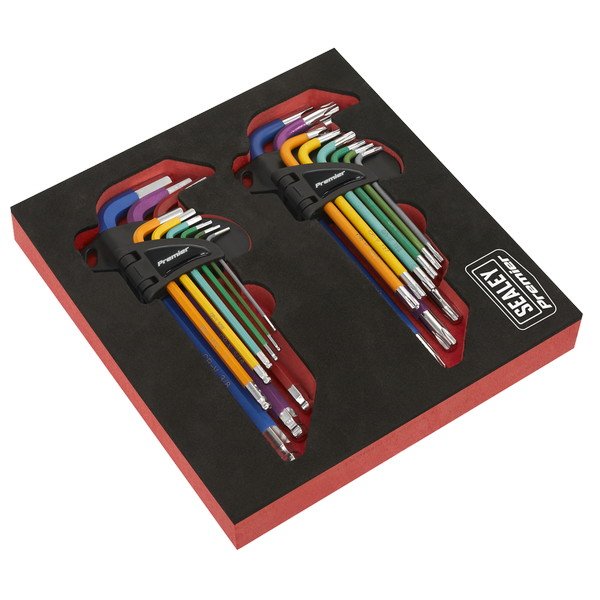 Sealey TRX- Star* & Ball- End Hex Key Set 18pc Long Anti- Slip (5054630208003) AK7199