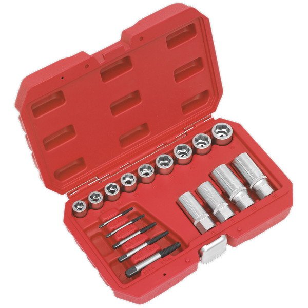 Sealey Premier Bolt, Stud & Screw Extractor Set 18pc (5054511355628) AK751